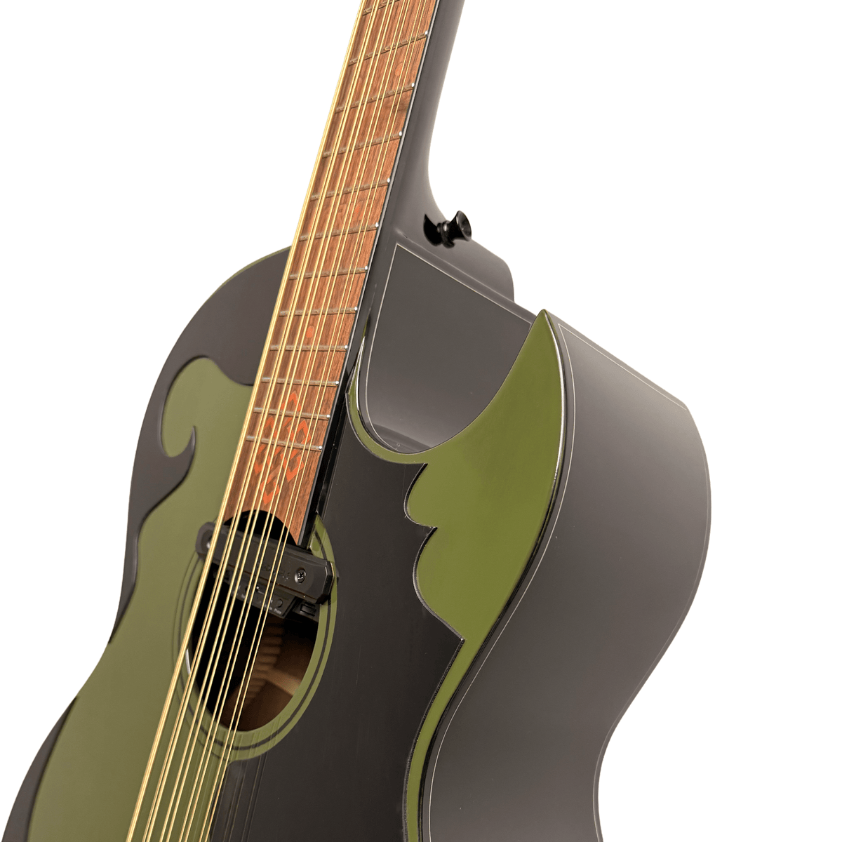 Karma Aztek BQ-OLV bajo quinto, Olive Green with hardshell case