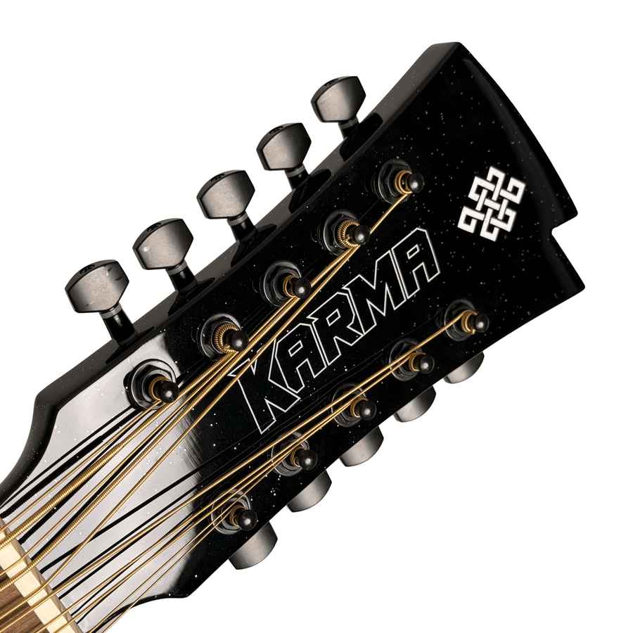 Karma Aztek BQ-BLK bajo quinto, Black Sparkle with hardshell case