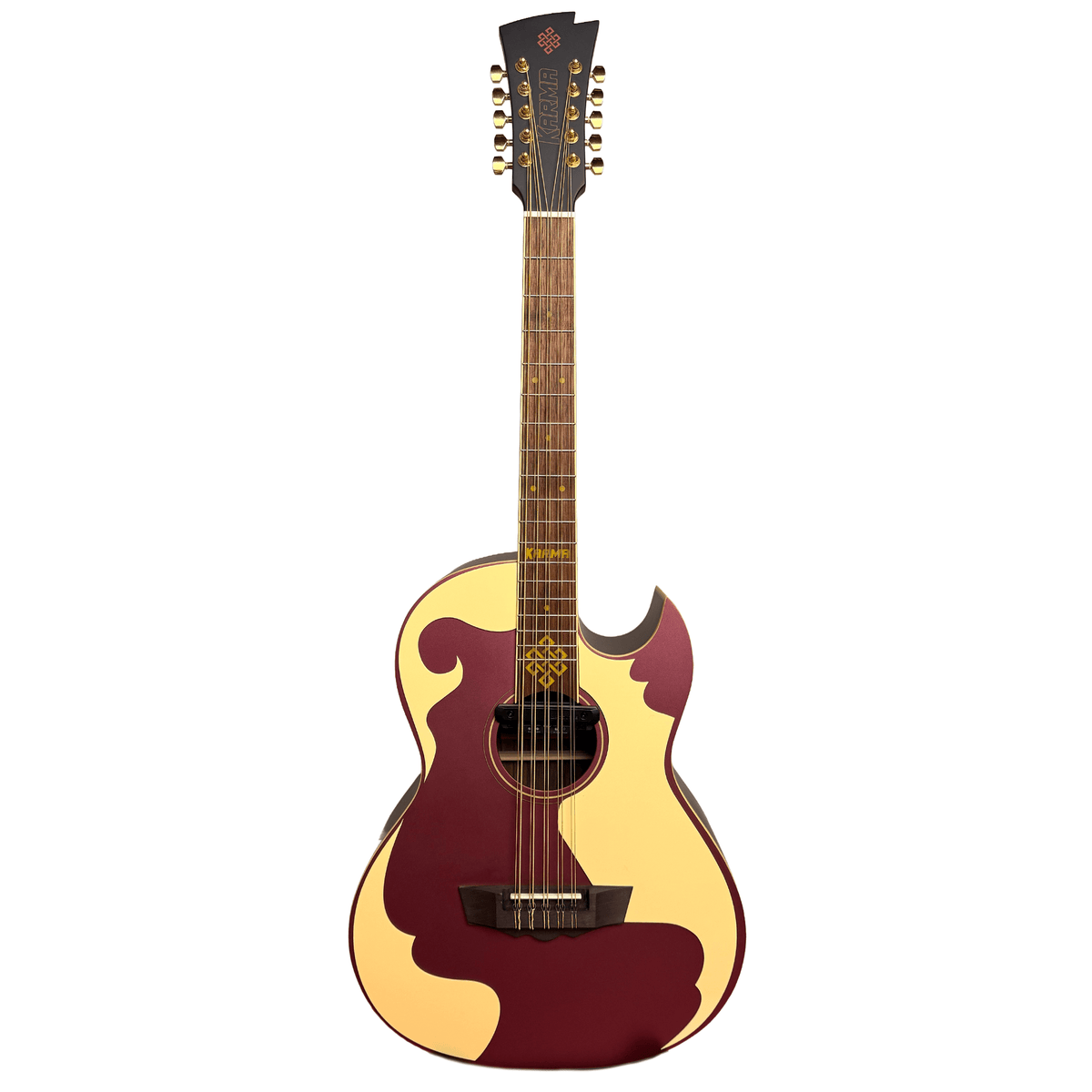 Karma Aztek BQ-BUR bajo quinto, Wine Red with hardshell case