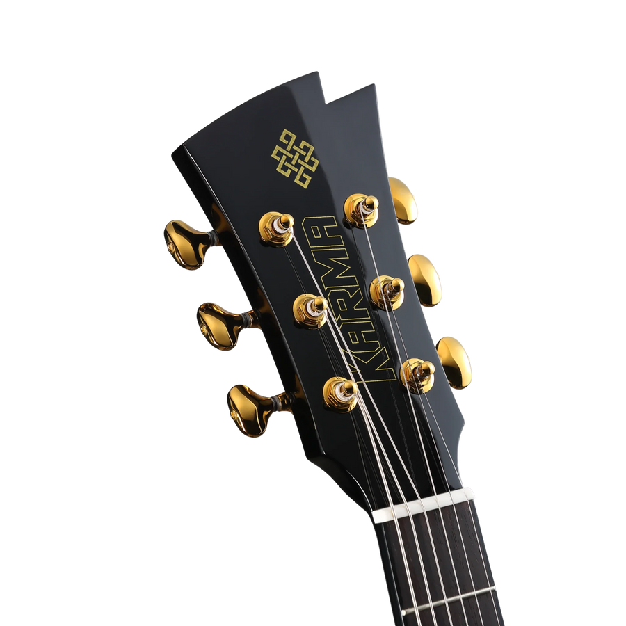 Guitarra Karma Lotus 6-BLK negra, tapa sólida (armonía)