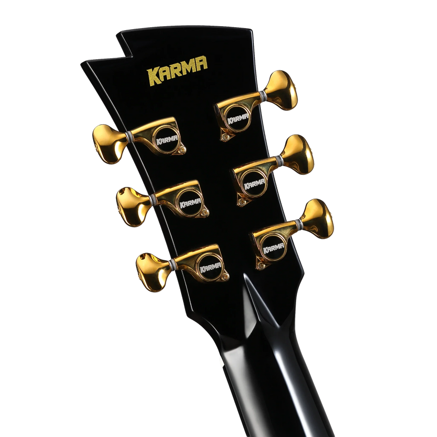 Guitarra Karma Lotus 6-BLK negra, tapa sólida (armonía)