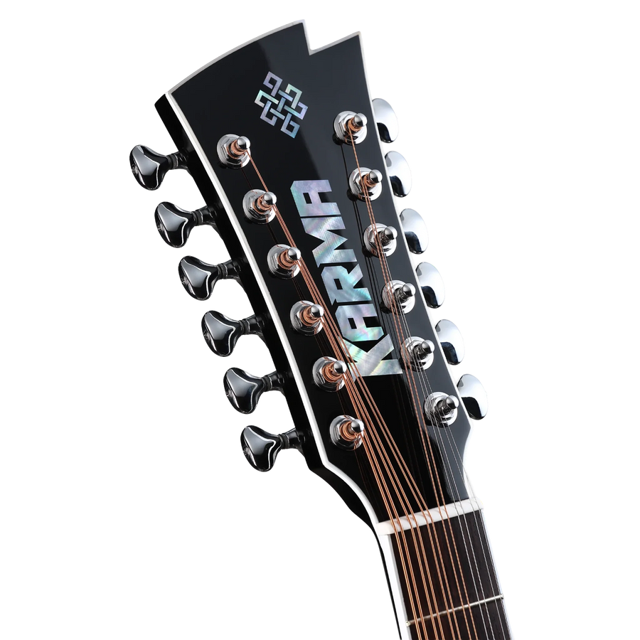 Karma Enso 12-BLK docerola, headstock detail