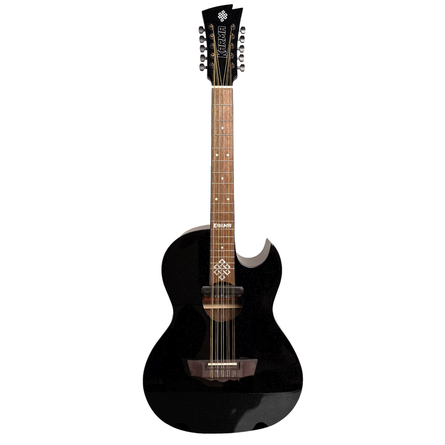 Karma Aztek BQ-BLK bajo quinto, Black Sparkle with hardshell case
