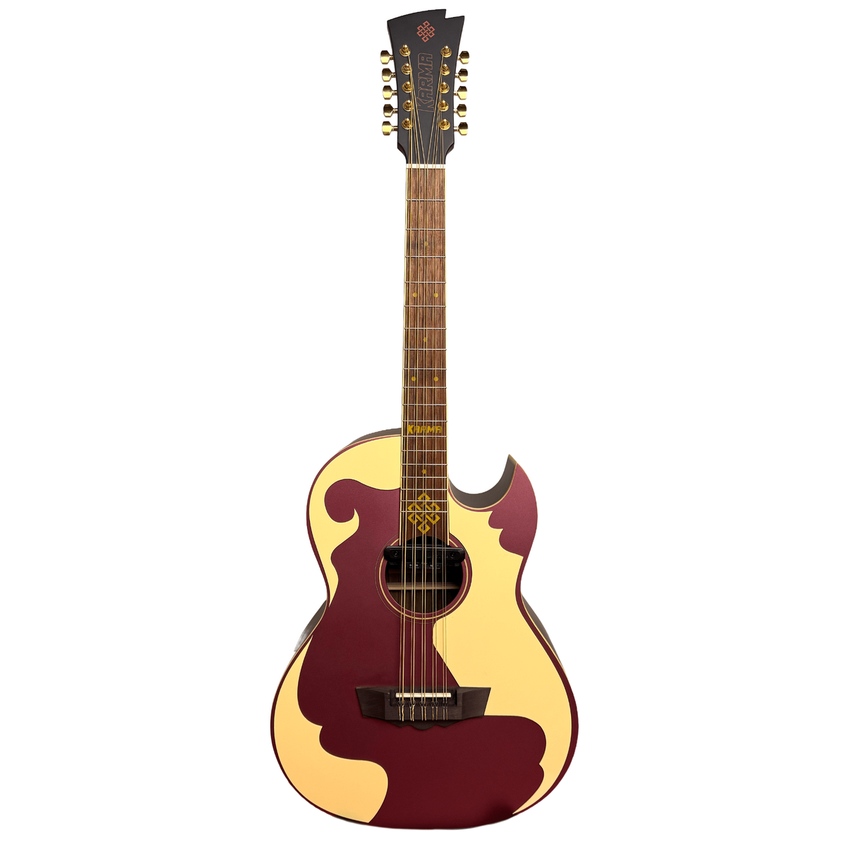 Karma Aztek BQ-BUR bajo quinto, Wine Red with hardshell case