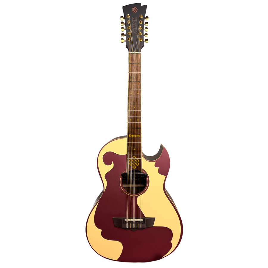 Karma Aztek BQ-BUR bajo quinto, Wine Red with hardshell case