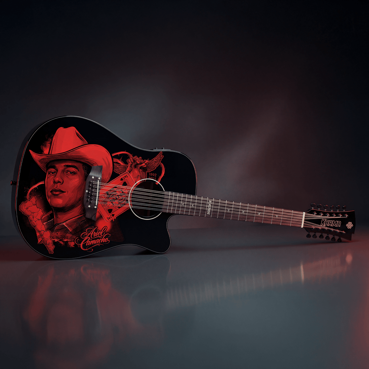Karma X Ariel Camacho docerola, headstock detail