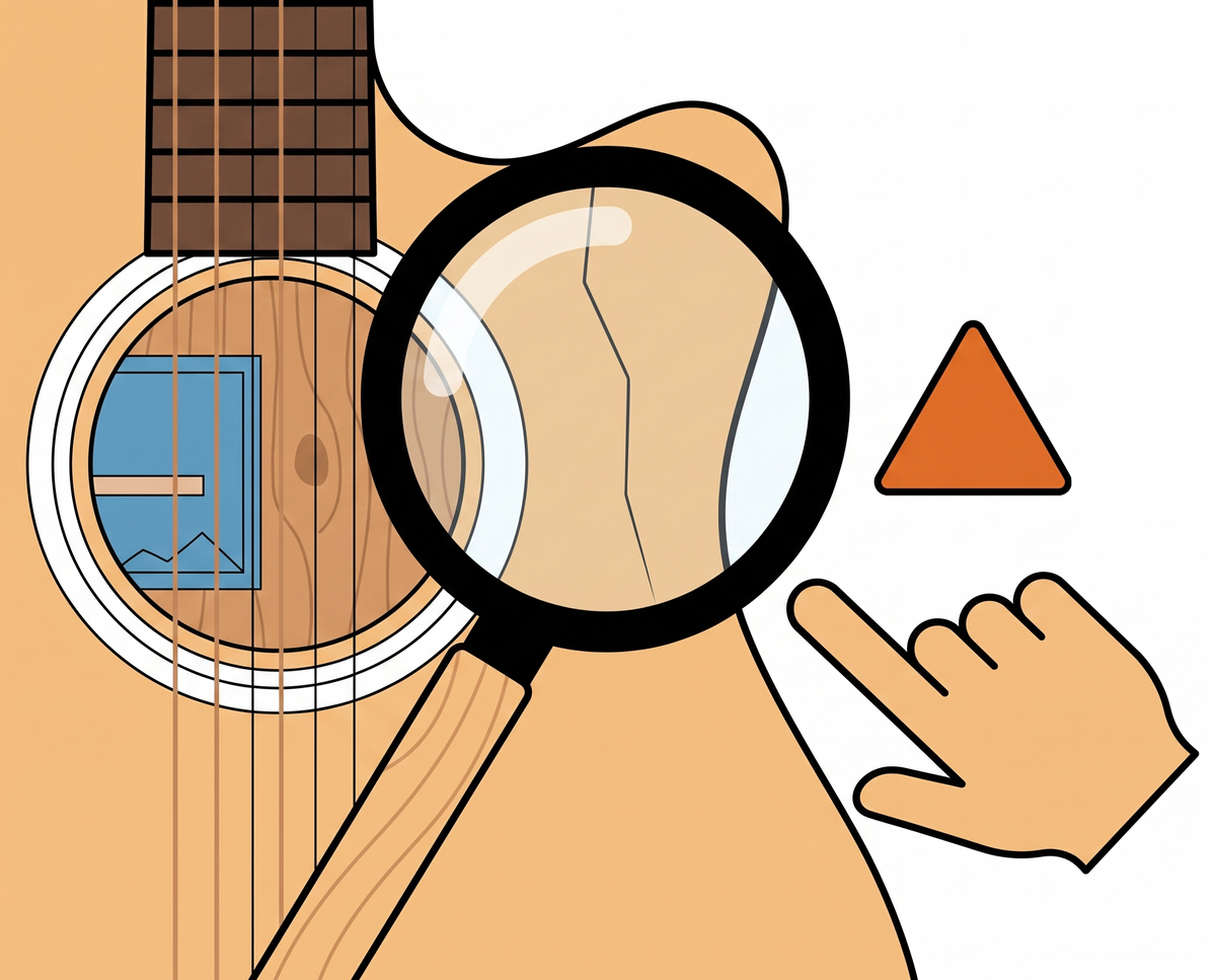 Cuidado de la guitarra: grietas por humedad
