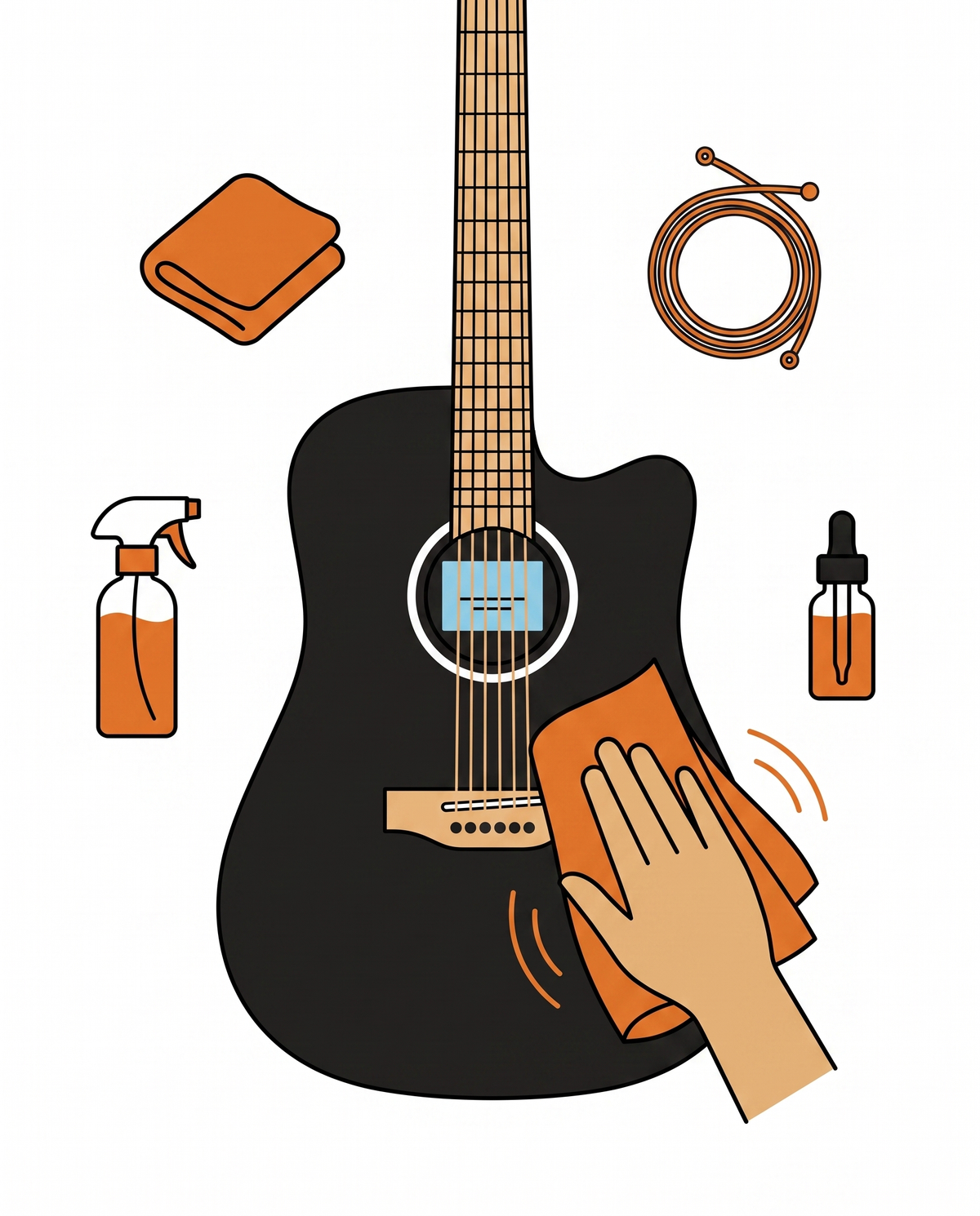 Cuidado de la guitarra: limpieza y encordado