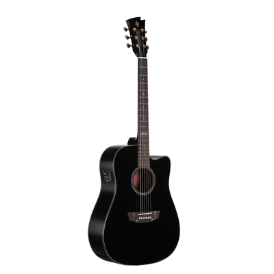 Guitarra Karma Lotus 6-BLK negra, tapa sólida (armonía)
