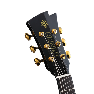 Guitarra Karma Lotus 6-BLK negra, tapa sólida (armonía)