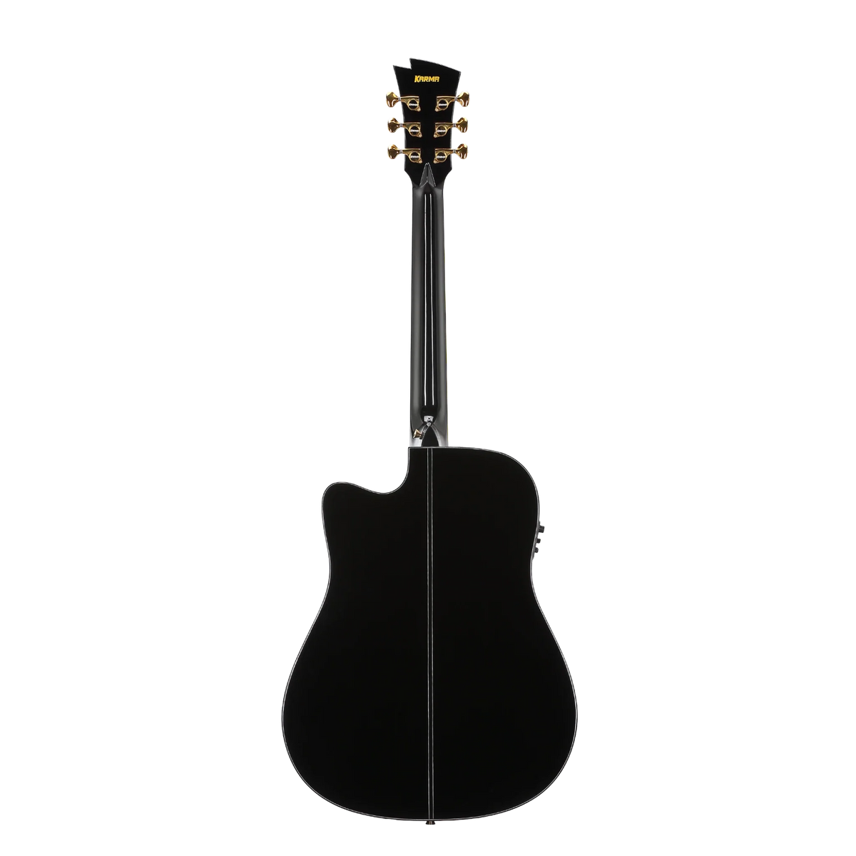 Guitarra Karma Lotus 6-BLK negra, tapa sólida (armonía)