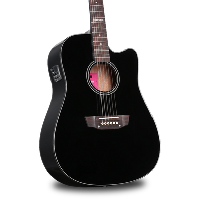 Guitarra Karma Lotus 6-BLK negra, tapa sólida (armonía)