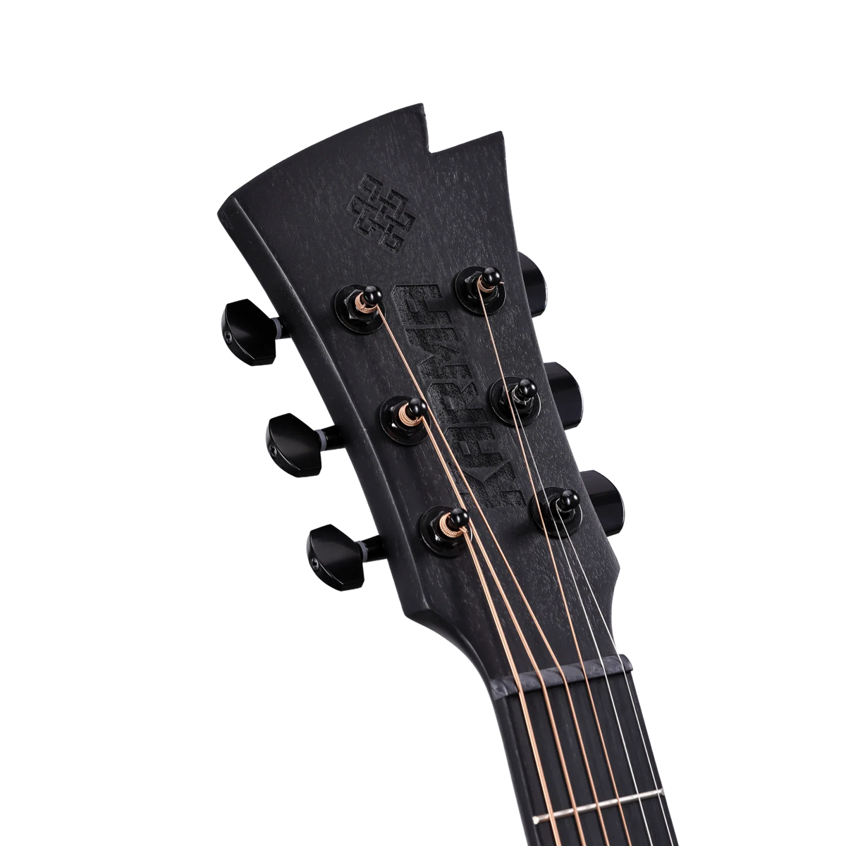 Karma Alpha 6-BLK guitar, headstock detail