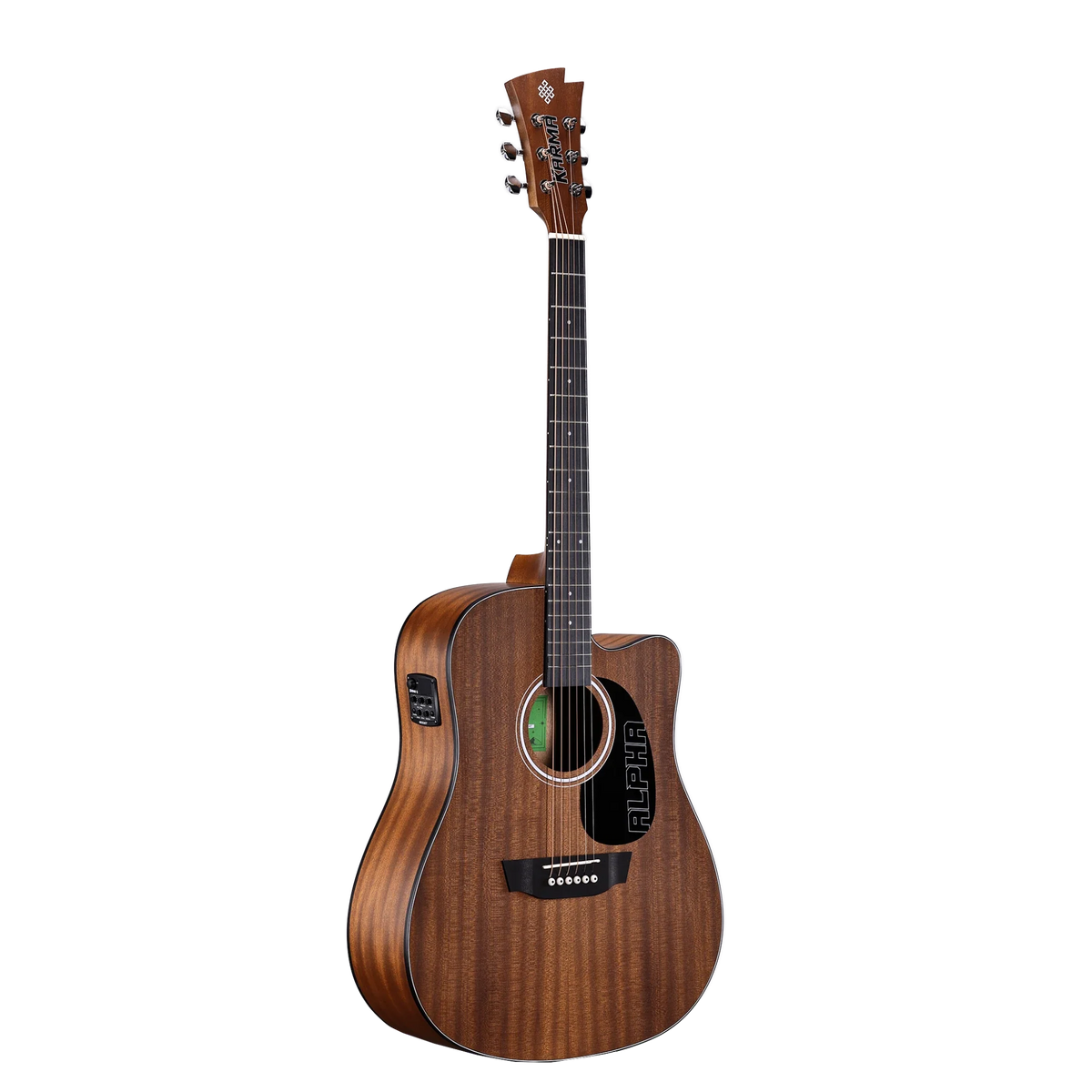Karma Alpha 6-NAT guitar, top detail