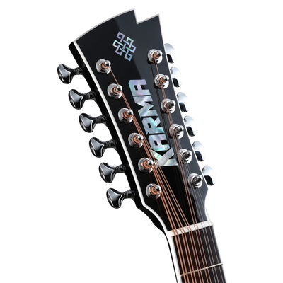 Karma Enso 12-BLK docerola, headstock detail