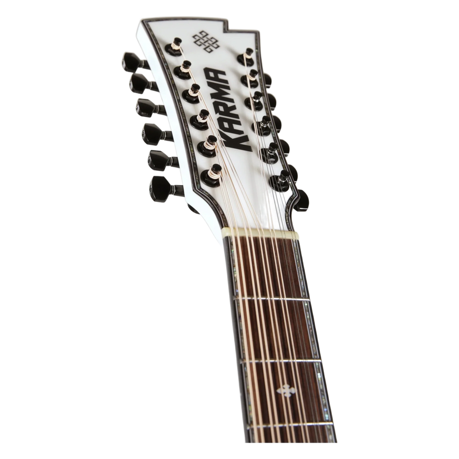 Karma Infinity 12-WHI, headstock front